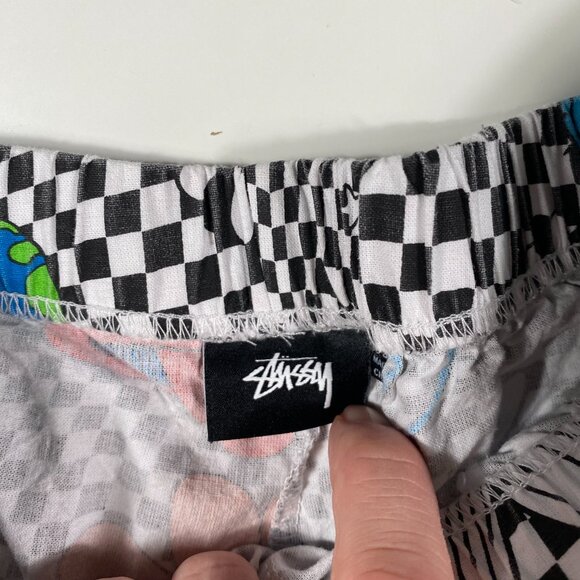 Stussy Psychedelic Flower Floral Checkered Shorts - Picture 3 of 7